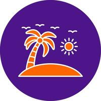 Beach Line Filled Circle Icon vector