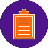 Clipboard Line Filled Circle Icon vector
