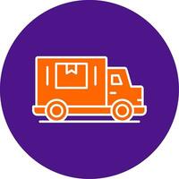 Delivery Truck Line Filled Circle Icon vector