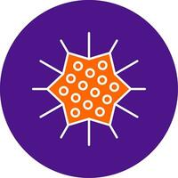 Sea Urchin Line Filled Circle Icon vector