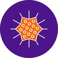 Sea Urchin Line Filled Circle Icon vector