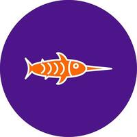 Narwhal Line Filled Circle Icon vector