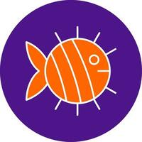 Fish Line Filled Circle Icon vector