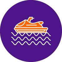 Parasailing Line Filled Circle Icon vector