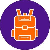 Backpack Line Filled Circle Icon vector