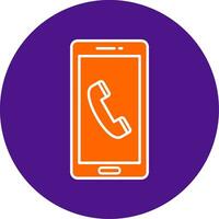 Phone Call Line Filled Circle Icon vector