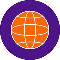 Global Line Filled Circle Icon vector