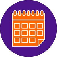 Calendar Line Filled Circle Icon vector