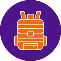 Backpack Line Filled Circle Icon vector