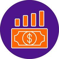 Money Growth Line Filled Circle Icon vector