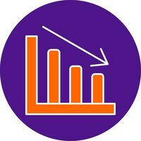 Line chart Line Filled Circle Icon vector