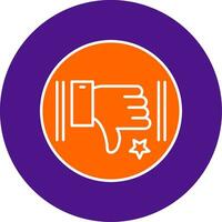 Dislike Line Filled Circle Icon vector