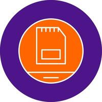 Memory Card Line Filled Circle Icon vector