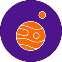 Mars With Satellite Line Filled Circle Icon vector