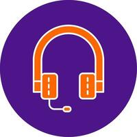 Headphones Line Filled Circle Icon vector