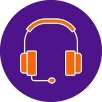 Headphones Line Filled Circle Icon vector