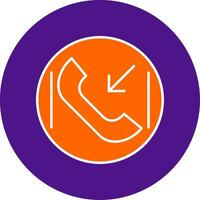 Incoming Call Line Filled Circle Icon vector