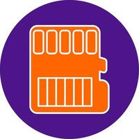 Memory Card Line Filled Circle Icon vector