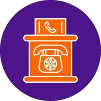 Telephone Booth Line Filled Circle Icon vector