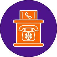 Telephone Booth Line Filled Circle Icon vector