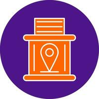 Telephone Booth Line Filled Circle Icon vector