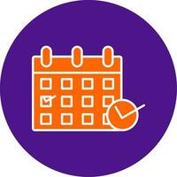 Calendar Line Filled Circle Icon vector