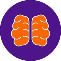 brain Line Filled Circle Icon vector