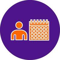 Time Management Line Filled Circle Icon vector