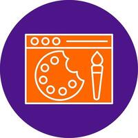 Paint Line Filled Circle Icon vector