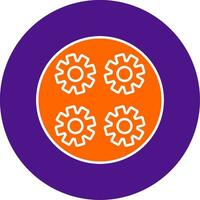 Gears Line Filled Circle Icon vector