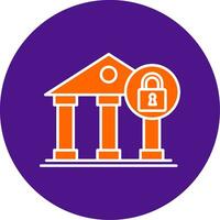 Bank Close Line Filled Circle Icon vector