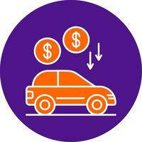 Car Loan Line Filled Circle Icon vector