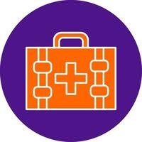 First Aid Kit Line Filled Circle Icon vector