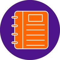 Note Book Line Filled Circle Icon vector