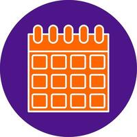 Calendar Line Filled Circle Icon vector