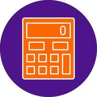 Calculator Line Filled Circle Icon vector