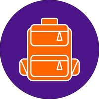 Backpack Line Filled Circle Icon vector