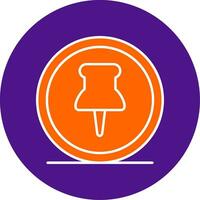 Paper Clip Line Filled Circle Icon vector