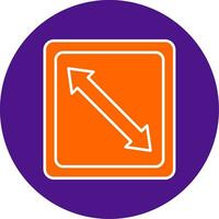 Right Down Line Filled Circle Icon vector