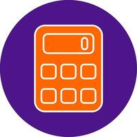 Calculator Line Filled Circle Icon vector