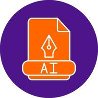 Ai Line Filled Circle Icon vector