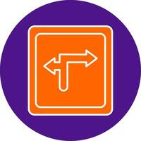 Turn Direction Line Filled Circle Icon vector