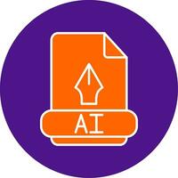 Ai Line Filled Circle Icon vector