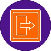Log Out Line Filled Circle Icon vector