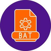 Bat Line Filled Circle Icon vector