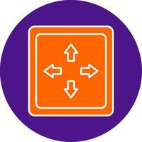 Fullscreen Line Filled Circle Icon vector