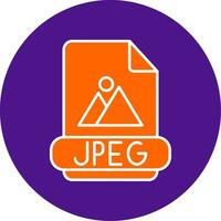 Jpeg Line Filled Circle Icon vector