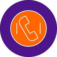 Phone Call Line Filled Circle Icon vector