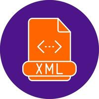 Xml Line Filled Circle Icon vector