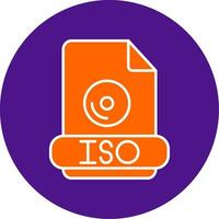 Iso Line Filled Circle Icon vector